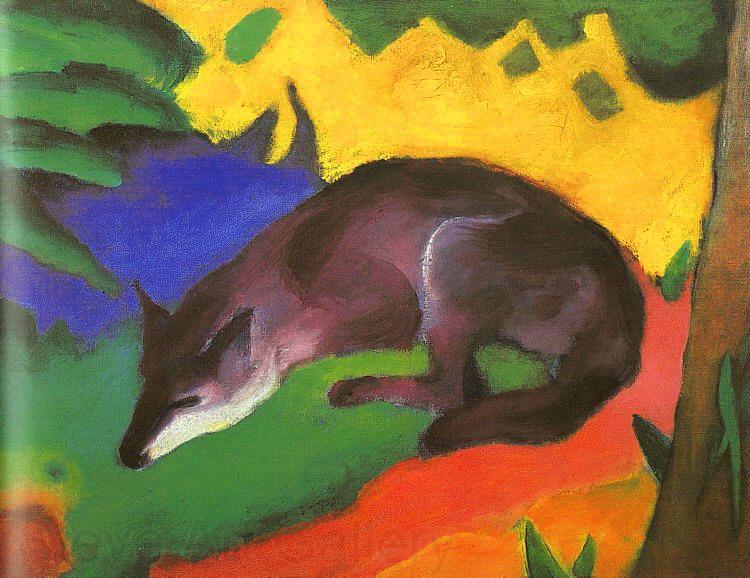 Franz Marc Blue Black Fox Spain oil painting art